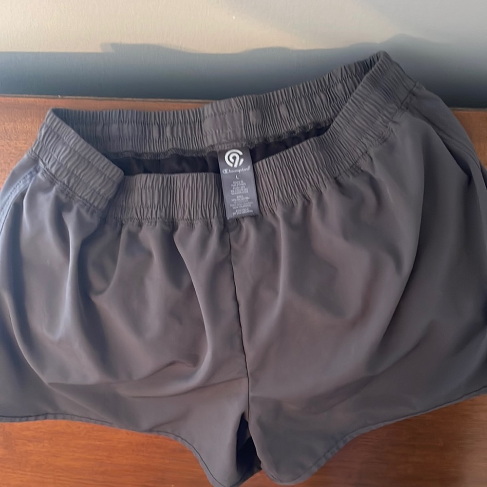 EUC Womens Champion C9 gray athletic shorts with drawstring and liner